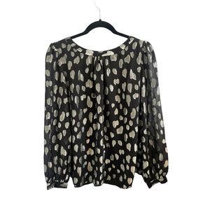Talbots Black and Silver Blouse-Size Large